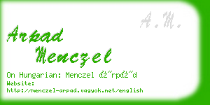 arpad menczel business card